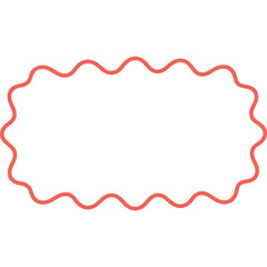 Poster - Abstract shape with wavy red border for graphic design and abstract background. Wavy border creates a dynamic abstract shape. Red wavy border adds a vibrant touch to the abstract shape