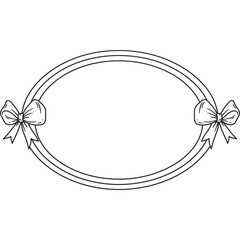 Poster - Oval frame with bows decorative oval frame graphic design element for invitations and greeting cards