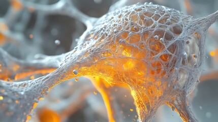 Poster - 3D rendered human brain highlights neural connections. Detailed brain anatomy, structures visualized. Advanced technology. Medical illustration shows complex interactions. Digital visualization of