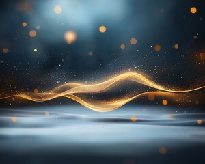 Poster - Golden wave abstract background
