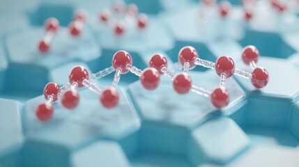 Poster - A representation of molecular evolution, showing atoms coming together to form new compounds.