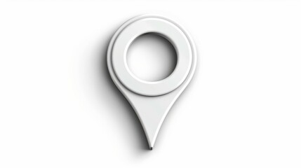 Fototapete - Simple white label icon with a subtle shadow, perfect for map interfaces and modern design themes.