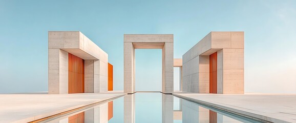 Poster - Minimalist architecture concrete structures modern design