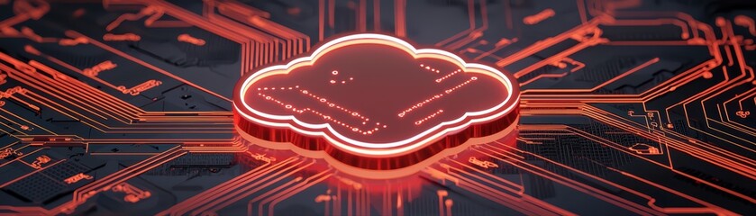 Poster - Cloud computing concept with circuit board design