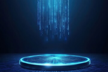 Poster - Futuristic digital background with data streams