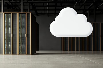 Poster - Modern data center with cloud computing visuals