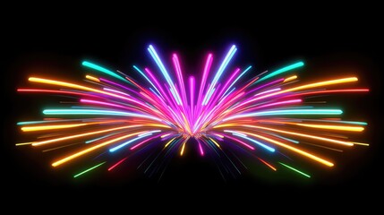 Aufkleber - Colorful fireworks display with vibrant streaks of light exploding against a dark background, creating a festive atmosphere
