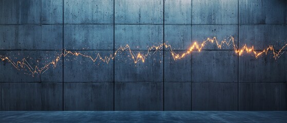 Poster - Abstract graph design on textured concrete wall background