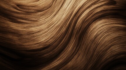 Poster - Abstract close-up of flowing brown hair strands, showcasing texture and movement, suitable for beauty or fashion themes