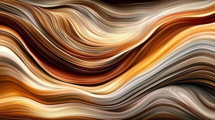 Poster - Abstract flowing waves of warm earthy colors.  Dynamic swirling lines create a sense of movement and depth