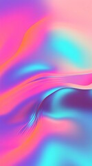 Poster - Vibrant gradient background flowing with pink and turquoise waves