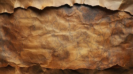 Poster - A textured, crumpled piece of aged paper with intricate lines and patterns, ideal for backgrounds or artistic projects