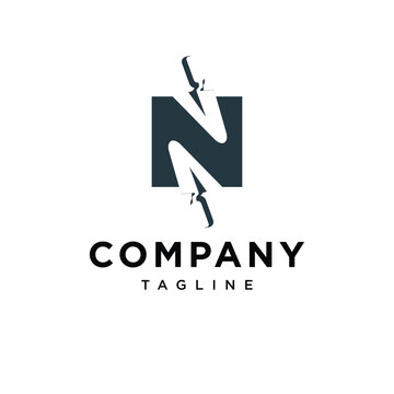 Letter N Triangle Bricklaying Trowel Logo Icon Vector