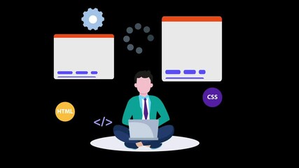 Web Development Animated Illustration