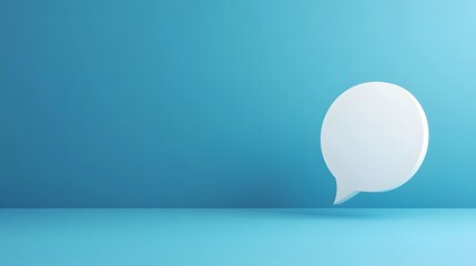 Aufkleber - White speech bubble floating on blue background representing online communication