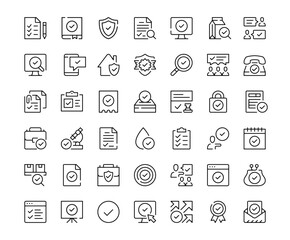 Poster - Check mark icons. Outline symbols collection. Premium vector line icons set