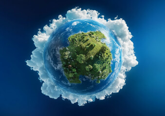 Wall Mural - blue planet in space
