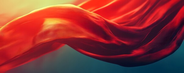 Aufkleber - Red silk fabric flowing in the wind, abstract background