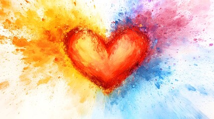 Aufkleber - Colorful heart exploding with passion and love