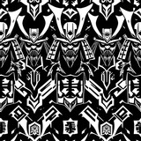 Cyber Samurai Monochrome – Abstract Futuristic Warrior Pattern