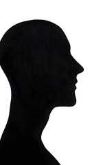 Aufkleber - Black silhouette profile representing human artificial intelligence