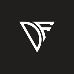 Poster - Letter DF triangle monogram logo design.