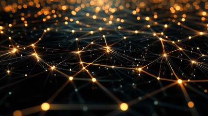Leinwandbilder - Abstract glowing network connections.