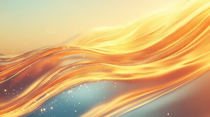 Fototapete - Surreal transformation of golden wheat into glowing energy waves in a dreamy atmosphere Generative AI