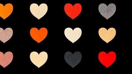 Poster - Unique Heart Vector Icons in Various Colors and Designs Generative AI
