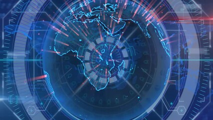 Poster - Animation showing digital map of Africa with glowing data points and connections