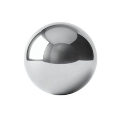 Poster - A perfectly smooth, gleaming chrome sphere reflecting light against a stark white background.