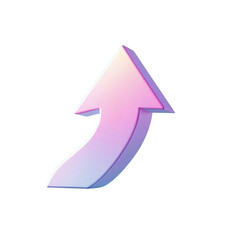 Aufkleber - A vibrant, curved arrow soaring upward, symbolizing growth and progress with a pastel pink and purple gradient.