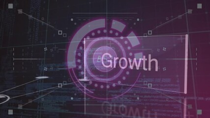 Aufkleber - Animation displaying growth and 404 error in futuristic digital interface