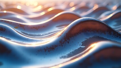 Poster - Wavy fractal design with liquid light patterns