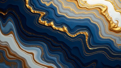 Poster - Wavy blue vector texture with seamless abstract ocean pattern
