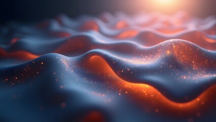 Poster - Wavy fractal design with liquid light patterns