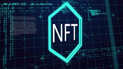 Poster - Animation of futuristic digital interface with TM1 text and geometric data streams