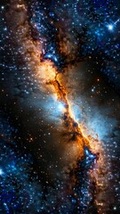 Wall Mural - a mesmerizing cosmic scene captured from a top-down angle, showcasing vibrant nebulae and stars, ide