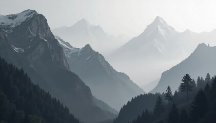 Subtle grayscale triangles create a minimalist geometric pattern , graphic, line