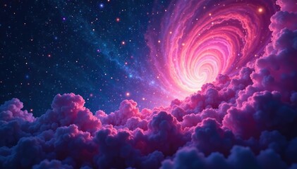Wall Mural - subtle swirling nebulae create a cosmic, endlessly looping backdrop , galaxy, fantasy, loop