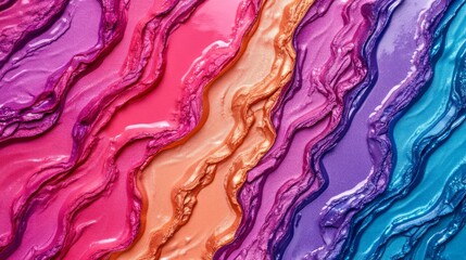 Poster - Vibrant Abstract Swirls of Colorful Paint with Glossy Texture Creating a Dynamic and Energetic Visual Experience for Artistic and Creative Projects