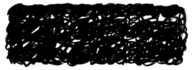 Aufkleber - Black brush stroke scribbled texture. Hand drawn distressed grunge background for design template, banner, poster. Doodled ink or paint stroke wallpaper. Overlay scrawl and scrabble backdrop. Vector