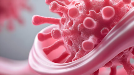 Poster - Pink Textured Virus 3D Render