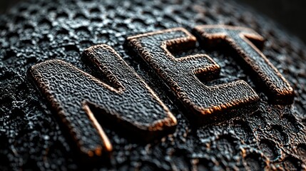 intricate .net logo: embossed metal texture