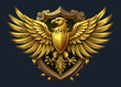 © Najmul Design Hub - Golden Heraldic Eagle with Ornate Shield Emblem in Renaissance Style