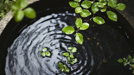 Poster - The serene movement of ripples across the water's surface, evoking peace and calm with a natural, flowing aesthetic