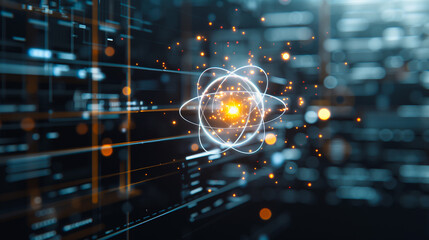 Poster - atom structure digital rendering: an immersive digital rendering reveals the intricate structure of 