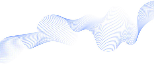 Poster - Abstract background with waves for banner. Medium banner size. Vector background with lines isolated on white. Blue and white gradient.