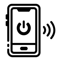 Canvas Print - A linear style icon of a mobile off sign 
