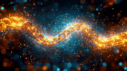 Poster - Luminous Chain: A Digital Tapestry of Interconnection and Growth